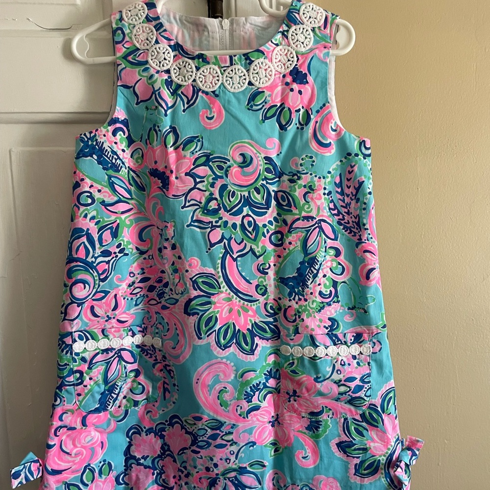 Lilly Pulitzer Pink and Turquoise Sleeveless Shift Dress